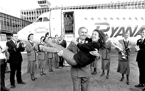 Ryanair celebrates its millionth passenger in 1988 - Credit: Getty