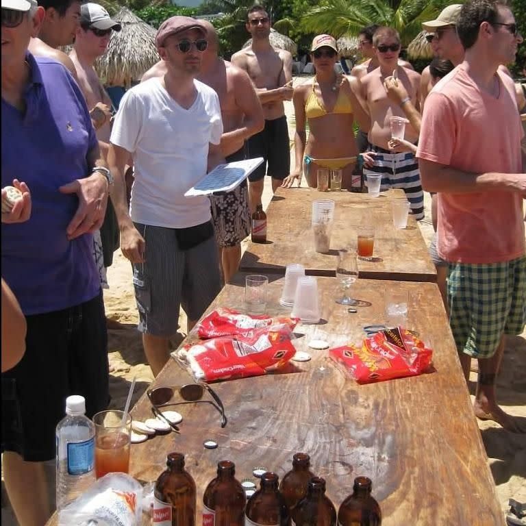 They also had beers and chips on the beach in Jamaica. Photo: MEGA