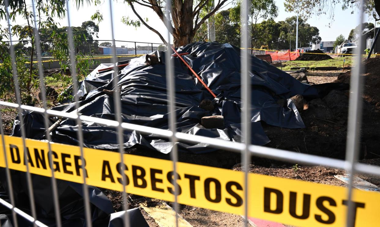 <span>Asbestos was found at a number of parks across Melbourne last week, including Hosken Reserve in Coburg North (pictured).</span><span>Photograph: Joel Carrett/AAP</span>