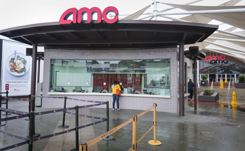 There wasn't a line to buy tickets at the AMC Theatres at the Westfield Mission Valley shopping center, Saturday morning, March 14, 2020 in San Diego, California.