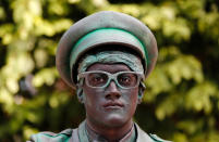 <p>An artist called “Le Facteur/The Postman” takes part in the festival “Statues en Marche” in Marche-en-Famenne, Belgium, July 22, 2018. (Photo: Yves Herman/Reuters) </p>