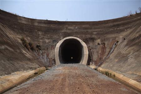 A stretch of Brazil's uncompleted North-South Railroad is pictured in Anapolis City September 26, 2013. REUTERS/Ueslei Marcelino