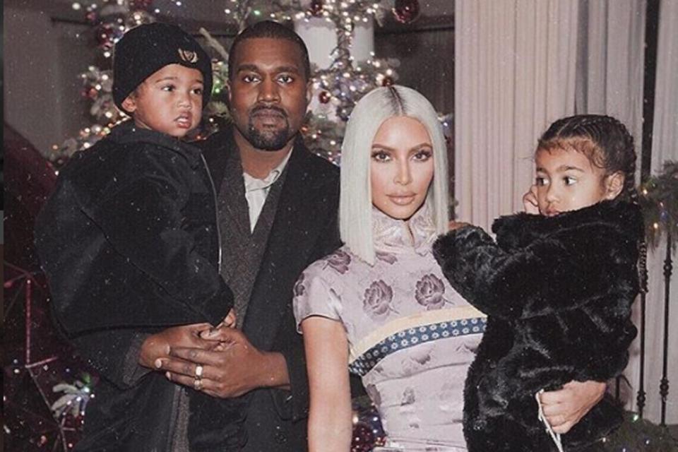 Family: Kim Kardashian and Kanye West waited two months to share North and Saint with the social media world (Instagram/ Kim Kardashian)