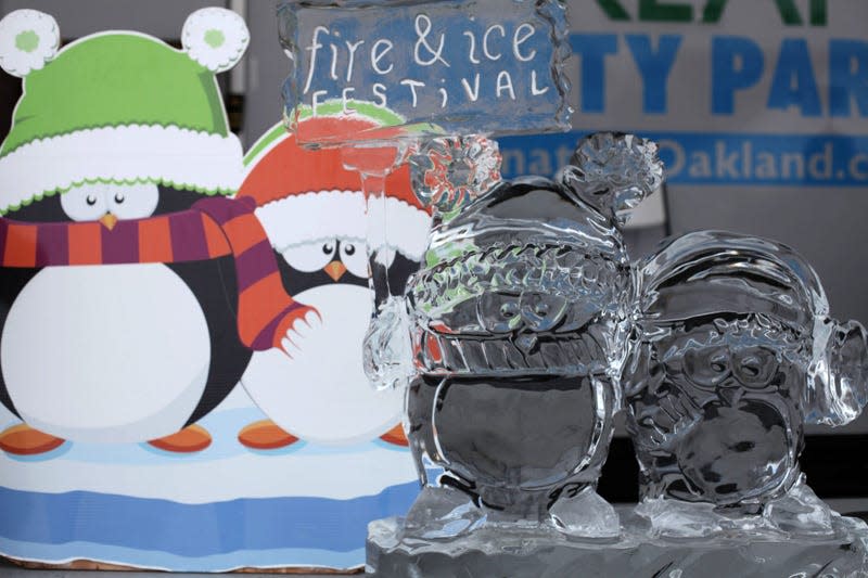 An ice sculpture at the Fire & Ice Festival.