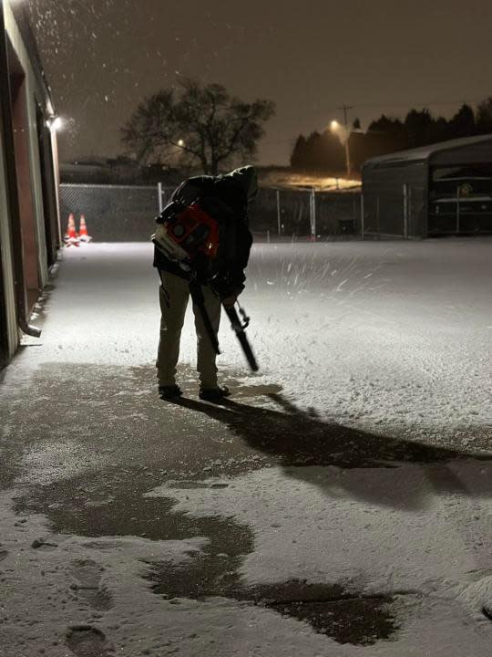 Chief Mitchell is making sure first responders can get where they need to go amid the snowfall in Giles County (Courtesy: Giles County Fire and Rescue)