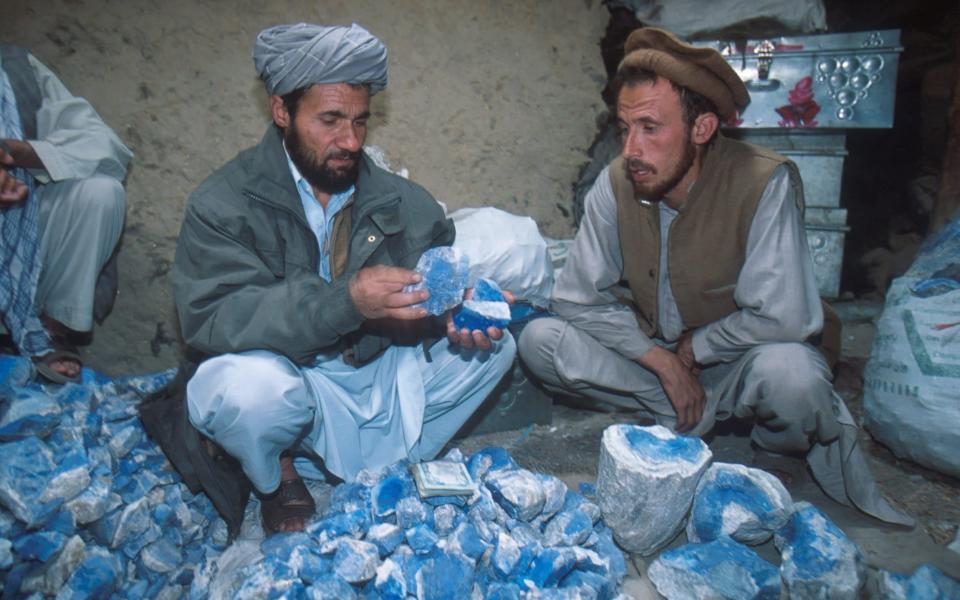 ‘Conflict mineral’: anti-Taliban forces in Afghanistan with pieces of lapis lazuli - Robert Nickelsberg/Getty Images