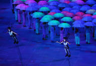 LONDON, ENGLAND - AUGUST 29: Artists perform during the Opening Ceremony of the London 2012 Paralympics at the Olympic Stadium on August 29, 2012 in London, England. (Photo by Mike Ehrmann/Getty Images)