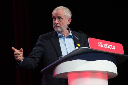 Newly re-elected opposition Labour Party leader, Jeremy Corbyn, speaks during Labour's women's conference on the eve of the Labour Party annual conference, in Liverpool, Britain September 24, 2016. REUTERS/Stefan Rousseau/Pool