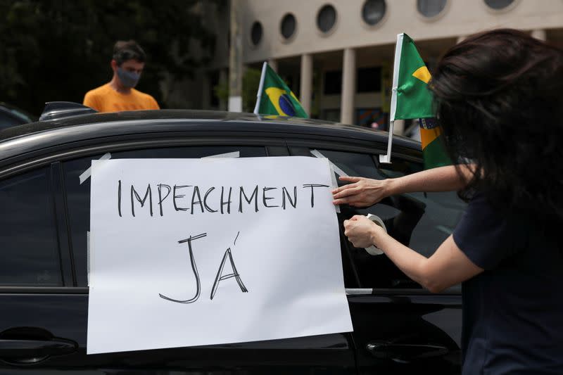 Protest against Brazil's President Jair Bolsonaro in Sao Paulo