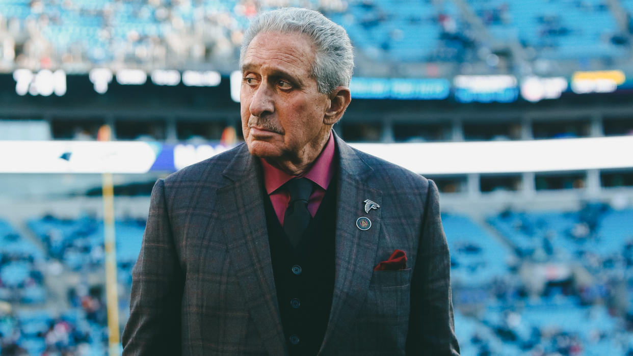 Atlanta Falcons owner Arthur Blank is seen during the second half of an NFL football game against the Carolina Panthers in Charlotte, N.