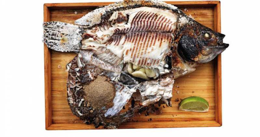 「部落的烤魚」調味簡單，凸顯肉質鮮美。（250元）（圖／于魯光攝）