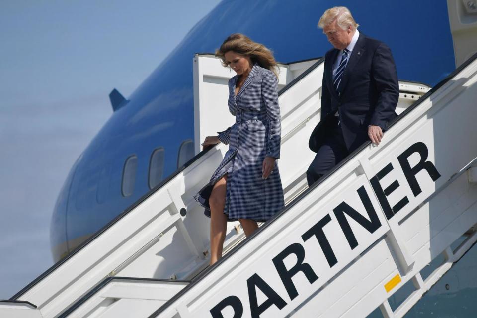 Melania made the headlines last week after swatting her husband's hand away when he reached for hers (AFP/Getty Images)