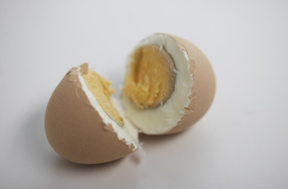 Eggs with a slightly discolored yolk aren't necessarily rotten. Use your sense of smell before discarding.  (Jillian Lochner / Getty Images)