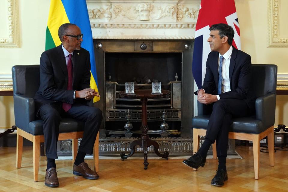 Sunak with Rwanda president Paul Kagame (PA Archive)