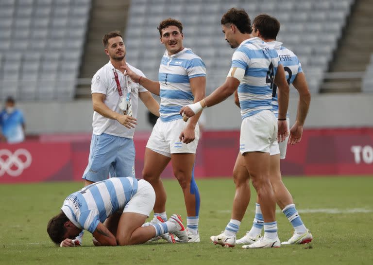 El festejo argentino en Tokio 2020. ¡Los Pumas 7s son de bronce!