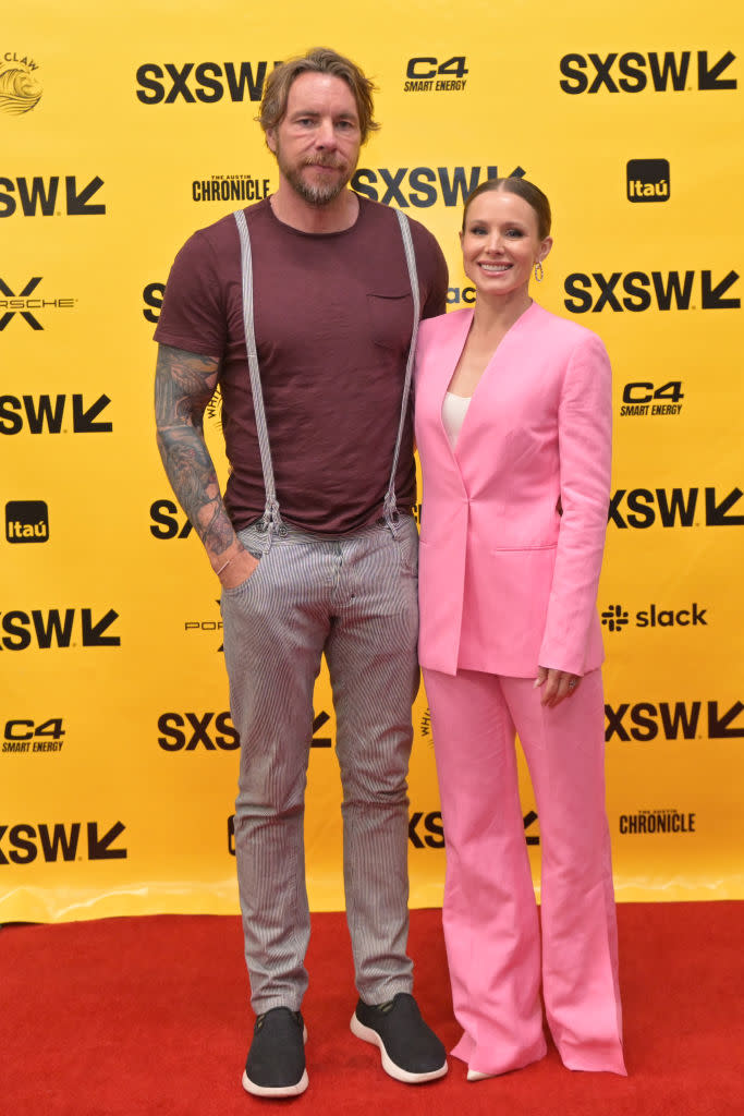 AUSTIN, TEXAS - MARCH 16: (L-R) Dax Shepard and Kristen Bell attend "Featured Session: Building a Brand Through Community during the 2023 SXSW Conference and Festivals" at Austin Convention Center on March 16, 2023 in Austin, Texas. (Photo by Jason Bollenbacher/Getty Images for SXSW)