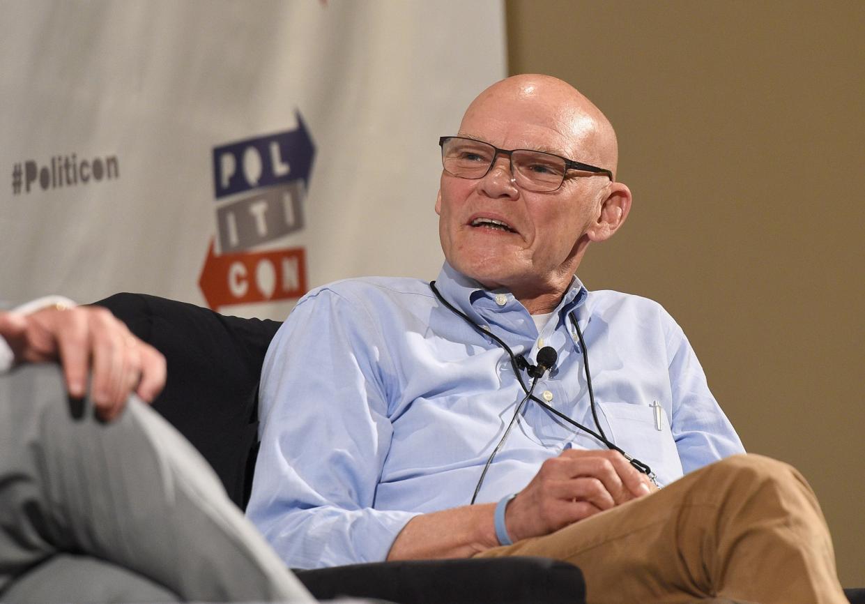 Bill Clinton’s former strategist James Carville says that Joe Biden is set to thump Donald Trump with an overwhelming victory on election day. (Photo by Joshua Blanchard/Getty Images for Politicon)