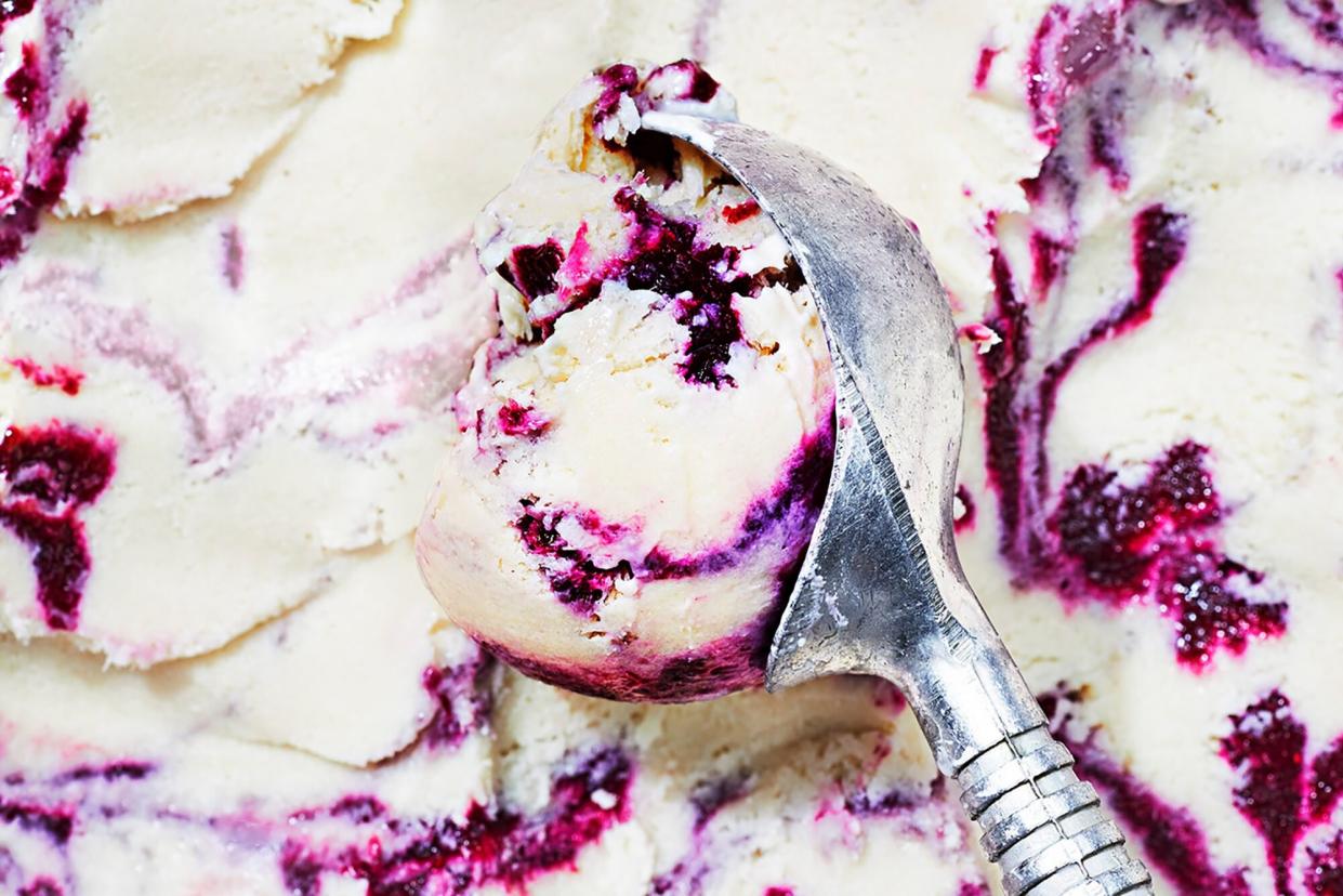 No-Churn Cashew &amp; Caramelized-Berry Swirl Ice Cream