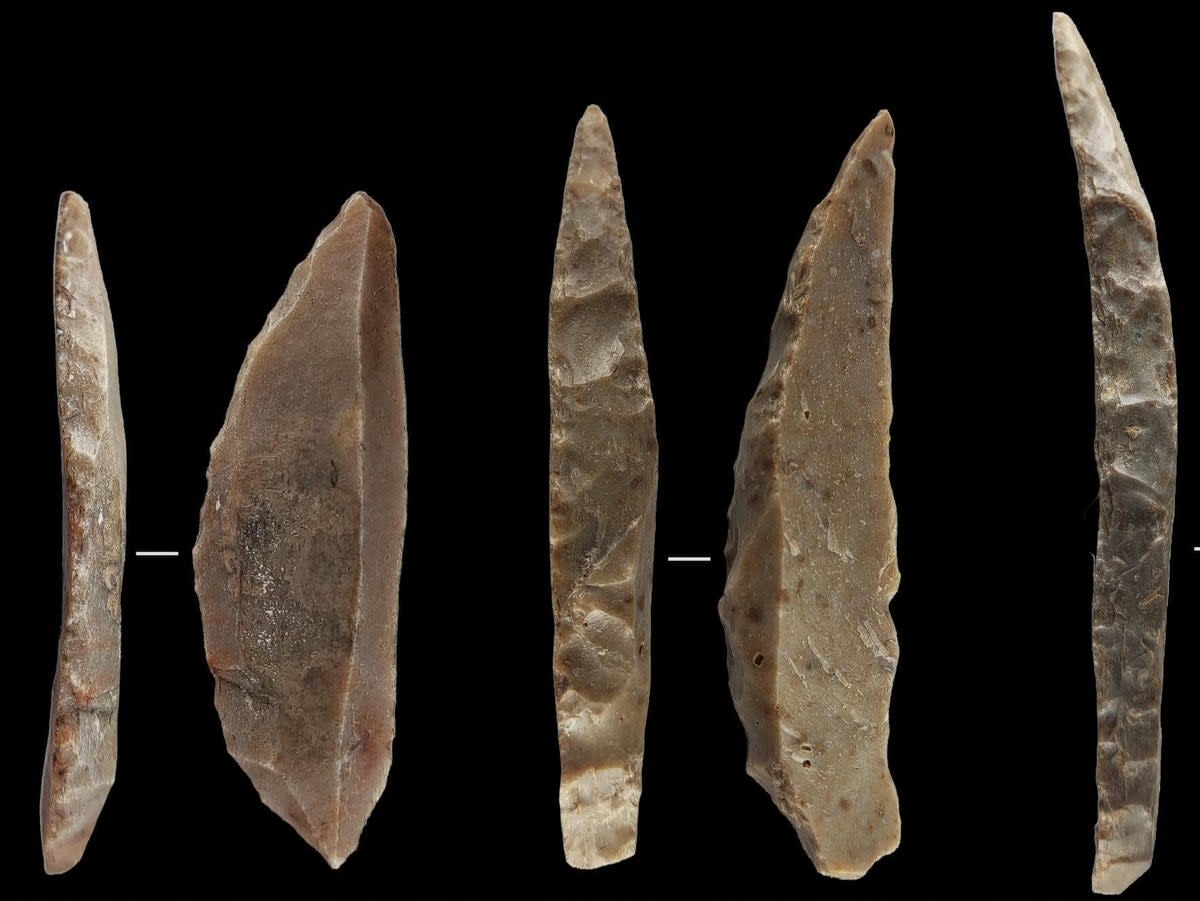 Stone knives believed to have been made by some of the last Neanderthals in France and northern Spain (AFP via Getty Images)