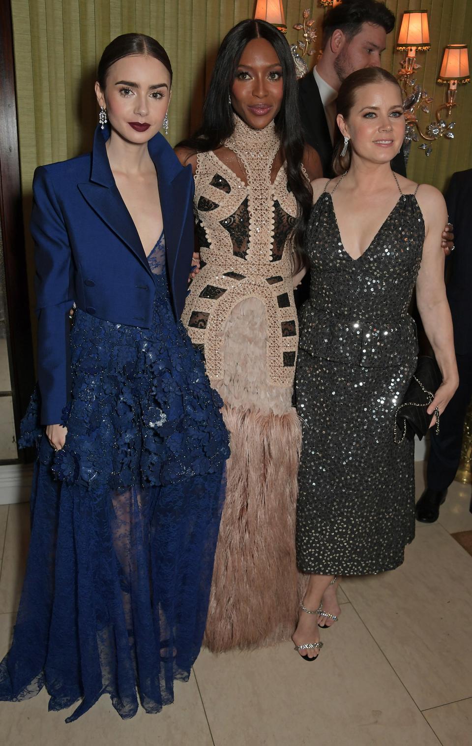 Lily Collins, Naomi Campbell and Amy Adams attend the British Vogue and Tiffany & Co. Celebrate Fashion and Film Party at Annabel’s