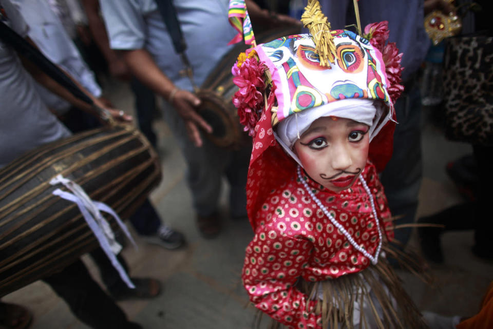 Hindu boy in festival attire
