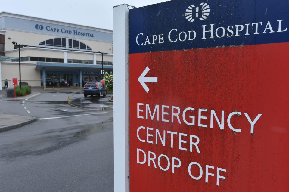 Cape Cod Hospital's emergency room entrance is off the main parking area in Hyannis.