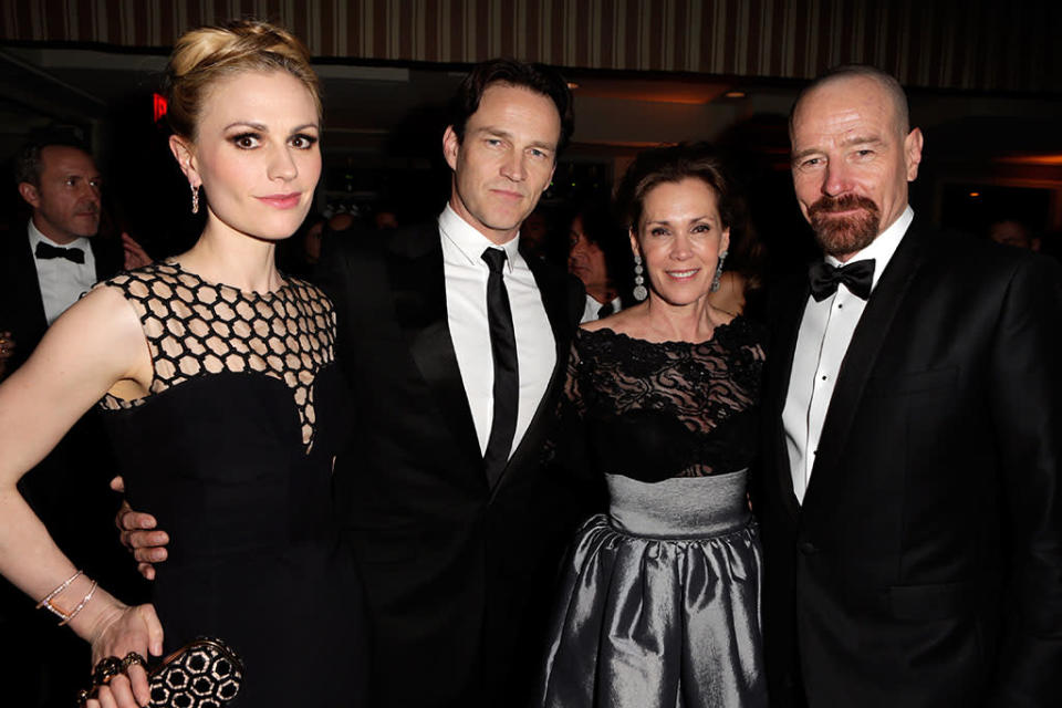 2013 Vanity Fair Oscar Party Hosted By Graydon Carter - Inside: Anna Paquin, Stephen Moyer, Robin Dearden and Bryan Cranston