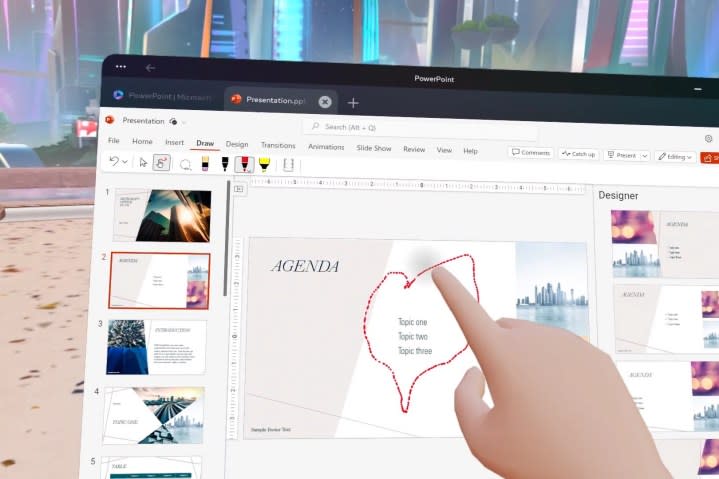 Freehand drawing with hand tracking is too sluggish on PowerPoint.