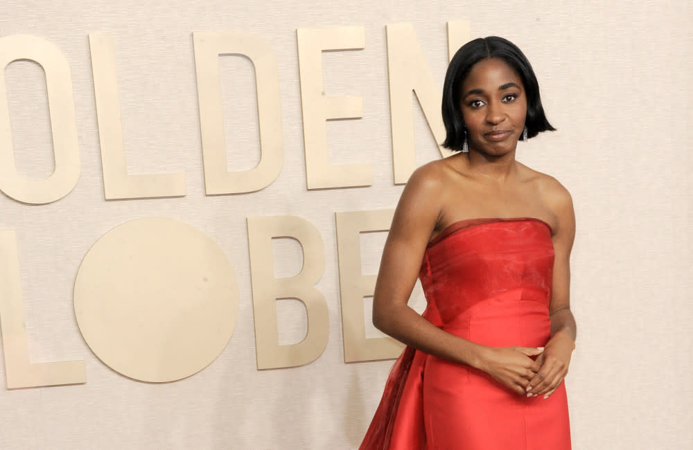 Ayo Adebiri at the Golden Globe Awards credit:Bang Showbiz