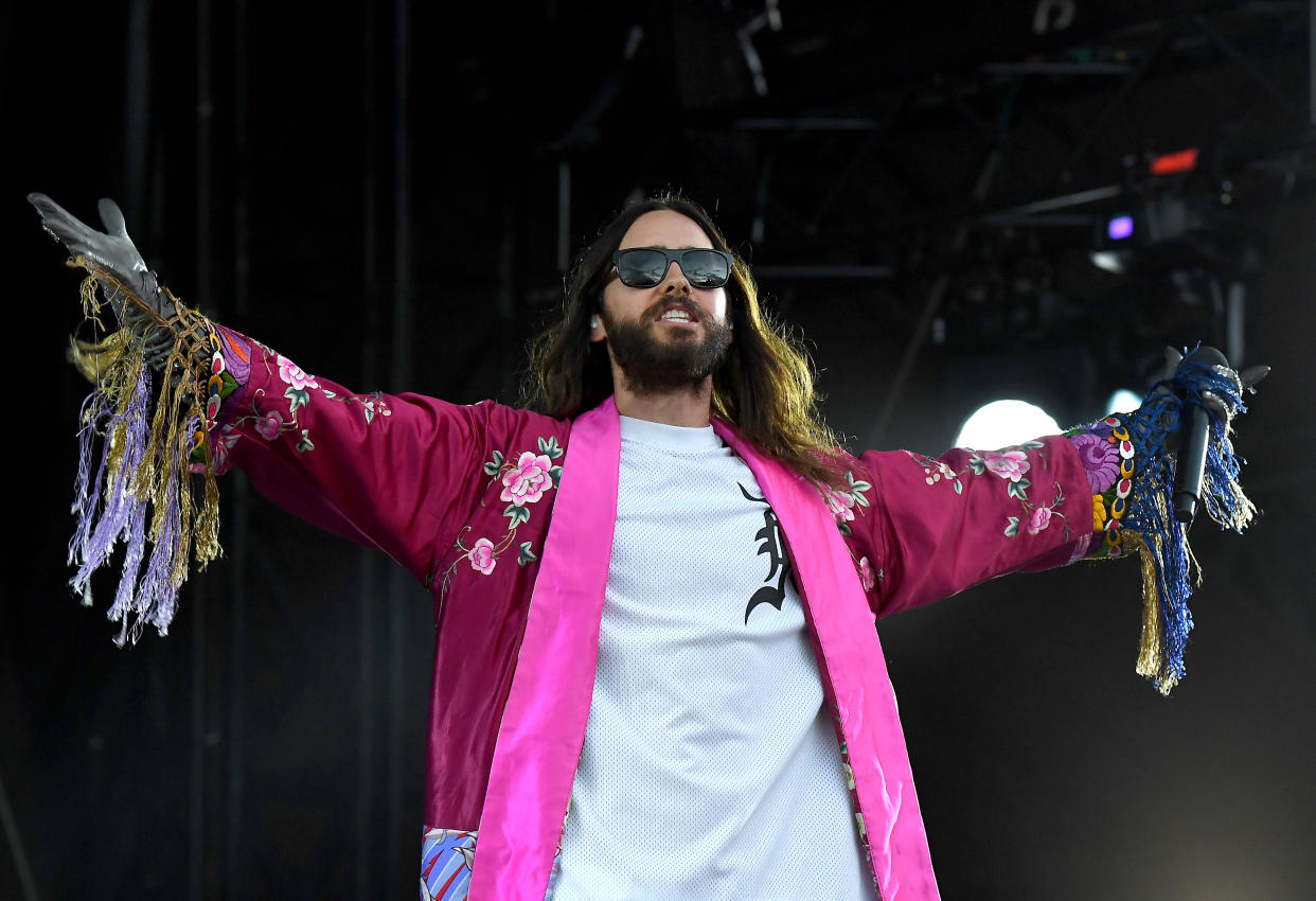 ATLANTA, GA - SEPTEMBER 15:  Jared Leto of 30 Seconds To Mars performs in concert during 2018 Music Midtown at Piedmont Park on September 15, 2018 in Atlanta, Georgia.  (Photo by Paras Griffin/WireImage)