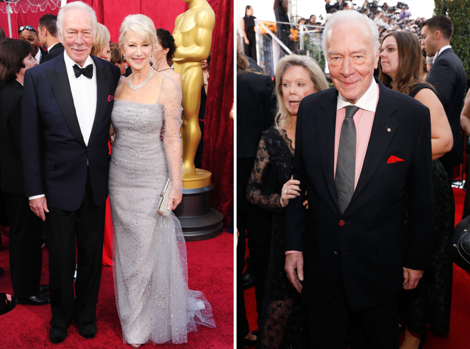 Left: At the 2010 Oscars. Right: At the 2018 Golden Globes.