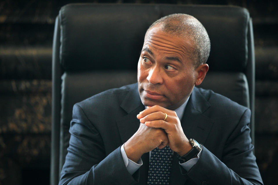 Deval Patrick, seen here in 2013, accused the two officials of threatening the integrity of the Massachusetts Sex Offender Registry Board. (Photo: Pat Greenhouse/The Boston Globe via Getty Images)