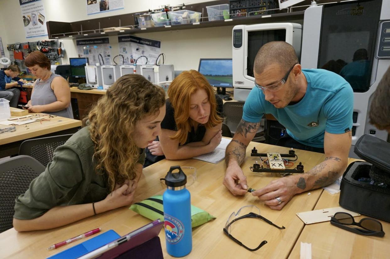 <span class="caption">Engineering classes at the University of San Diego have started integrating discussions of the social impact of technology like drones.</span> <span class="attribution"><span class="source">Gordon Hoople</span></span>