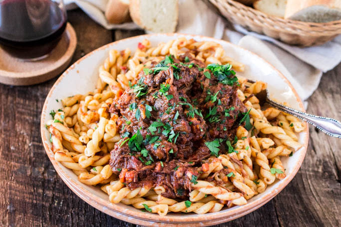 Braised beef ragu with gemelli