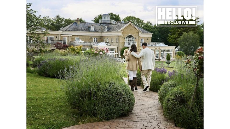 Pierre and Lilia Mascolo walking towards Surrey home Summerdown Manor 