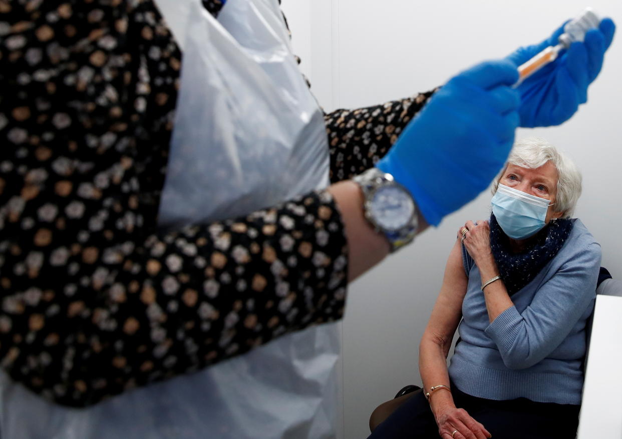 Despite rising cases of coronavirus infections and the spread of a new 'more deadly' variant, traders were optimistic about the UK’s vaccine rollout. Photo: Jason Cairnduff/Reuters