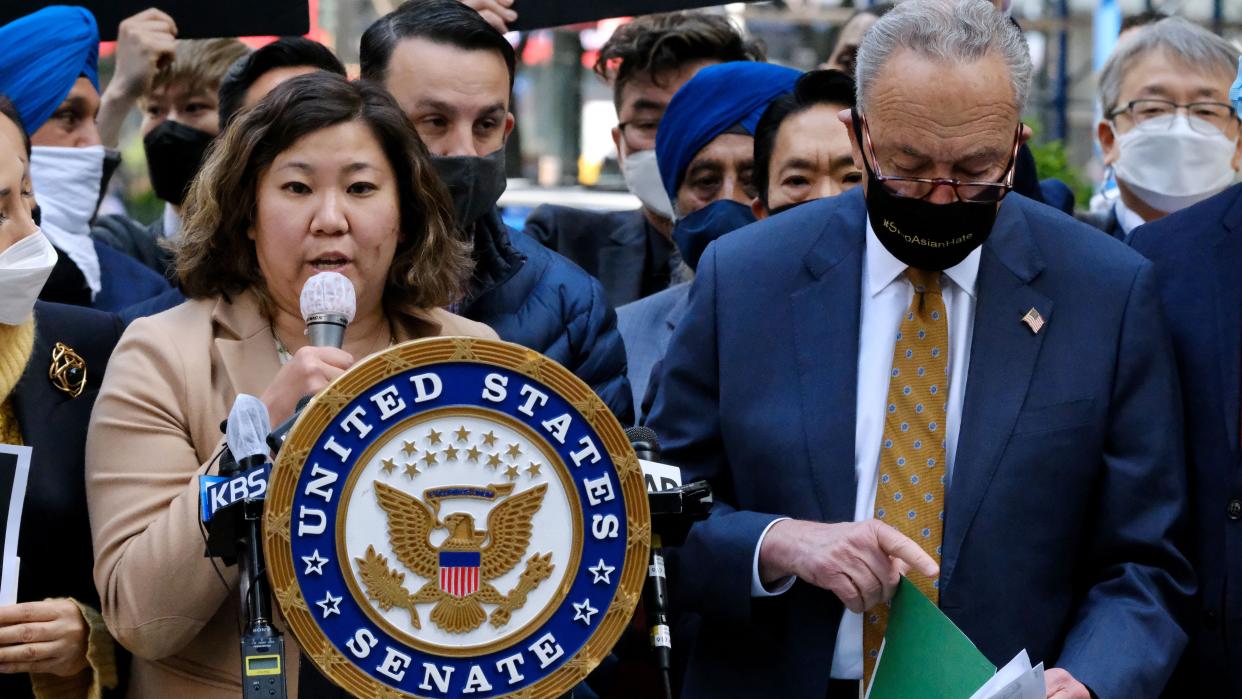 House Rep. Grace Meng with Sen. Chuck Schumer.