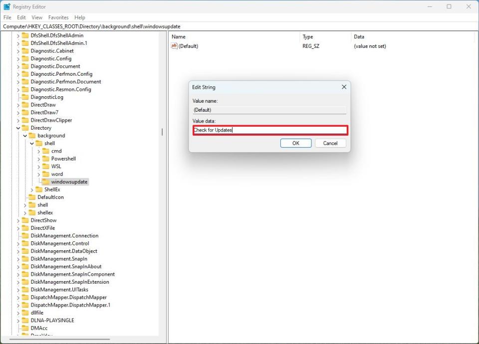 Registry create new feature context menu entry