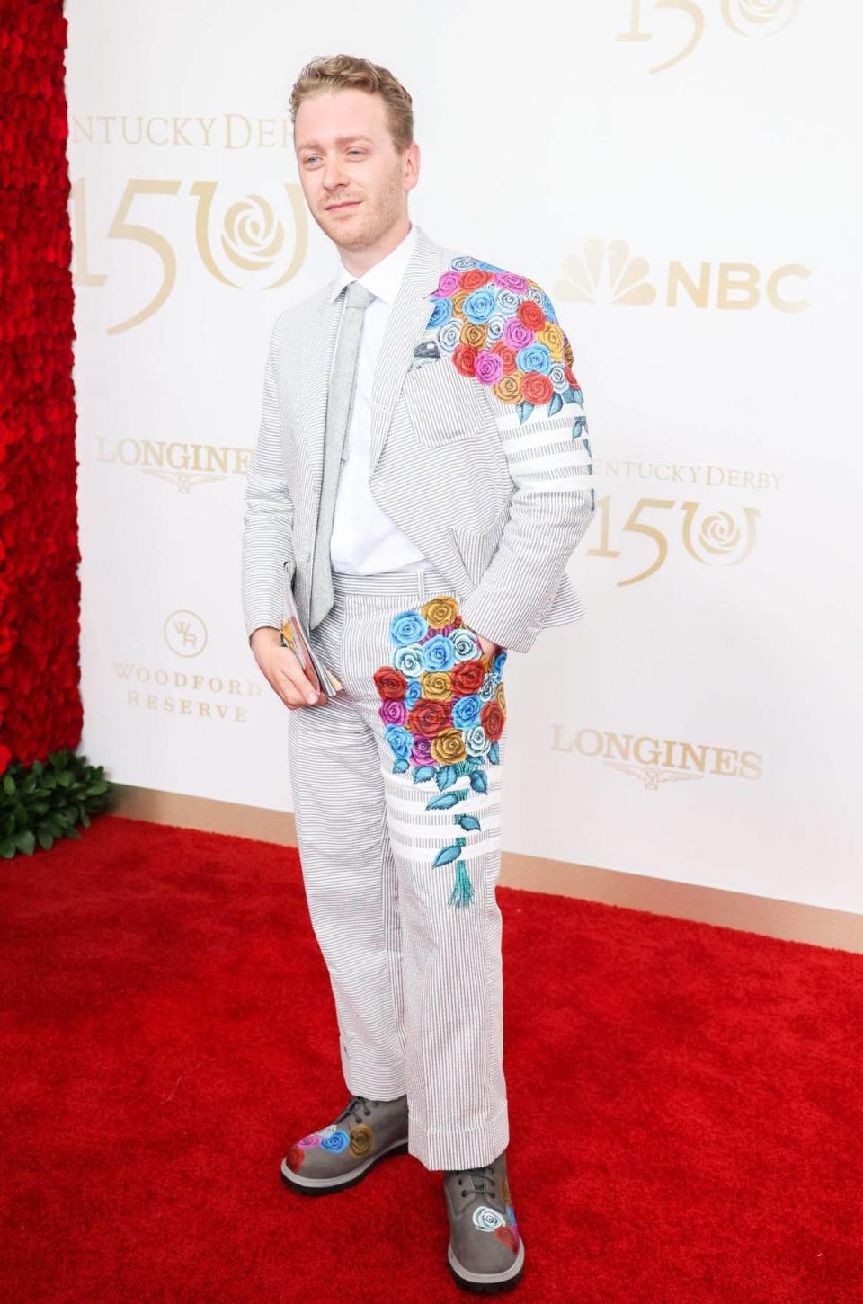 Wylie Caudill poses for a photo on the red carpet at the Kentucky Derby on Saturday, May 4, 2024, at Churchill Downs in Louisville, Kentucky.