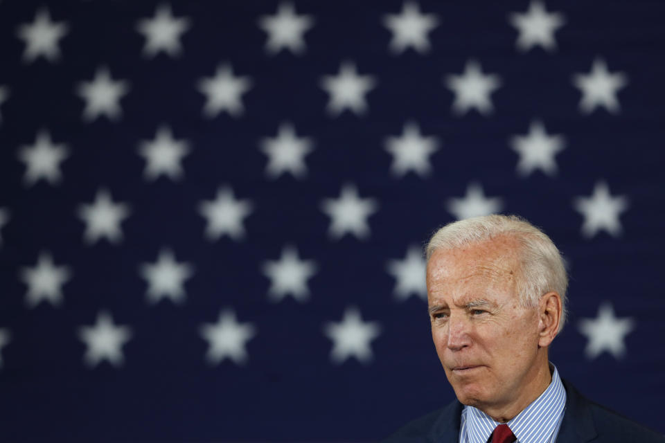 Democratic presidential candidate former Vice President Joe Biden speaks during a community event, Wednesday, Oct. 16, 2019, in Davenport, Iowa. (AP Photo/Charlie Neibergall)