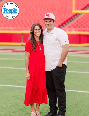 <p>Courtesy of Abby Lynne Photo</p> Porter and Carlie Ellett at Arrowhead Stadium, home of the Kansas City Chiefs.