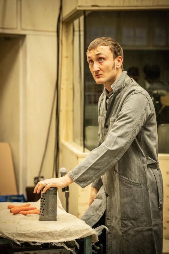 Tom Brooke in the Donmar’s production of ‘Berberian Sound Studio’ (Marc Brenner)