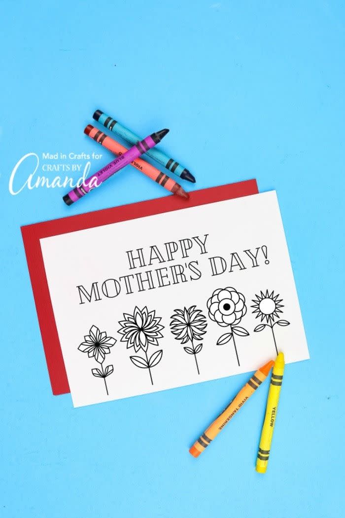 mothers day crafts for kindergarteners coloring cards