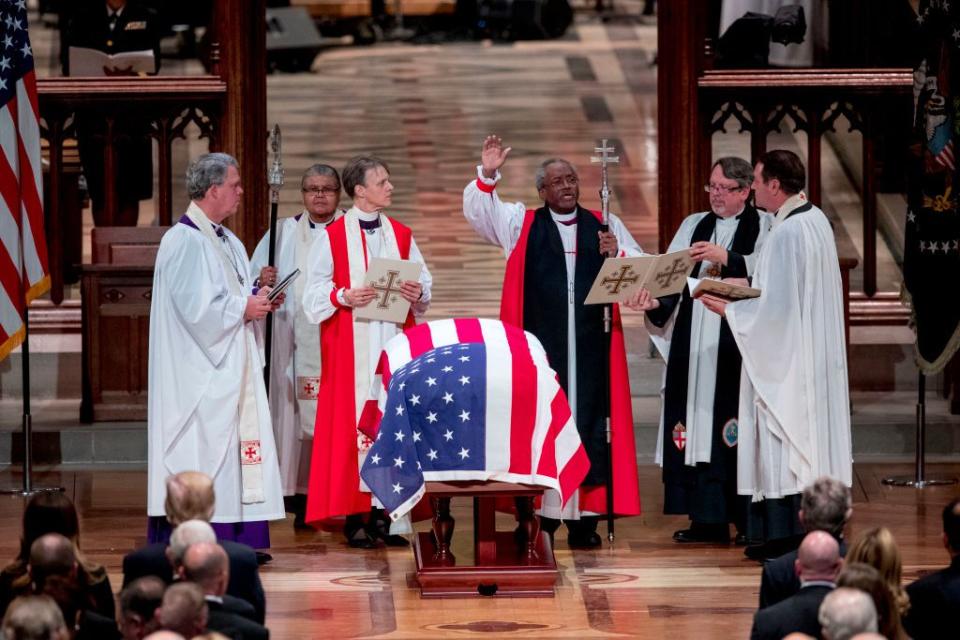 32) Bishop Michael Curry says a few words.