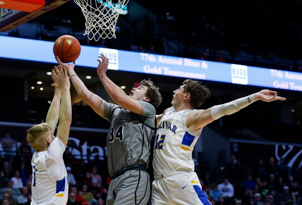 The Sparta Trojans took on the Bolivar Liberators in a Blue Division semifinal game of the Blue & Gold Tournament at Great Southern Bank Arena on Wednesday, Dec. 28, 2022.