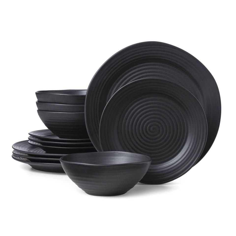 <p><a href="https://go.redirectingat.com?id=74968X1596630&url=https%3A%2F%2Fwww.oneida.com%2Fproducts%2Fecho-black-12-piece-dinnerware-set&sref=https%3A%2F%2Fwww.bestproducts.com%2Fhome%2Fg44925741%2Foneida-entertain-365-tableware-collection-august-2023%2F" rel="nofollow noopener" target="_blank" data-ylk="slk:Shop Now;elm:context_link;itc:0;sec:content-canvas" class="link ">Shop Now</a></p><p>Ridge Black 12-Piece Dinnerware Set</p><p>oneida.com</p><p>$48.97</p>