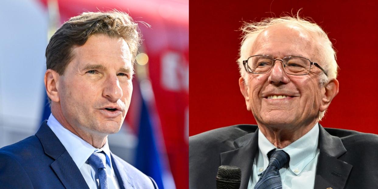 Rep. Dean Phillips of Minnesota and Sen. Bernie Sanders of Vermont.