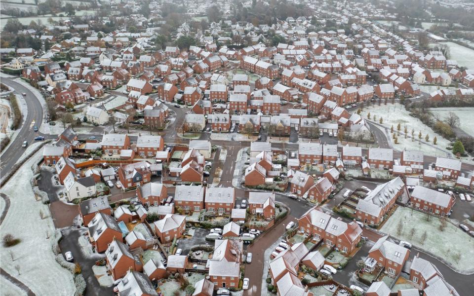 Houses in the village of Kibworth in south Leicestershire with a covering of snow on Saturday morning - Geoff Robinson 