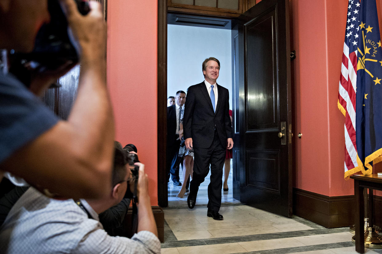 Judge Brett Kavanaugh, President Donald Trump&rsquo;s Supreme Court nominee, will likely be questioned about his position on abortion during his confirmation hearing. Some Republicans, in an attempt to get Kavanaugh through, are denying that they want to overturn Roe v. Wade. (Photo: Bloomberg / Getty Images)