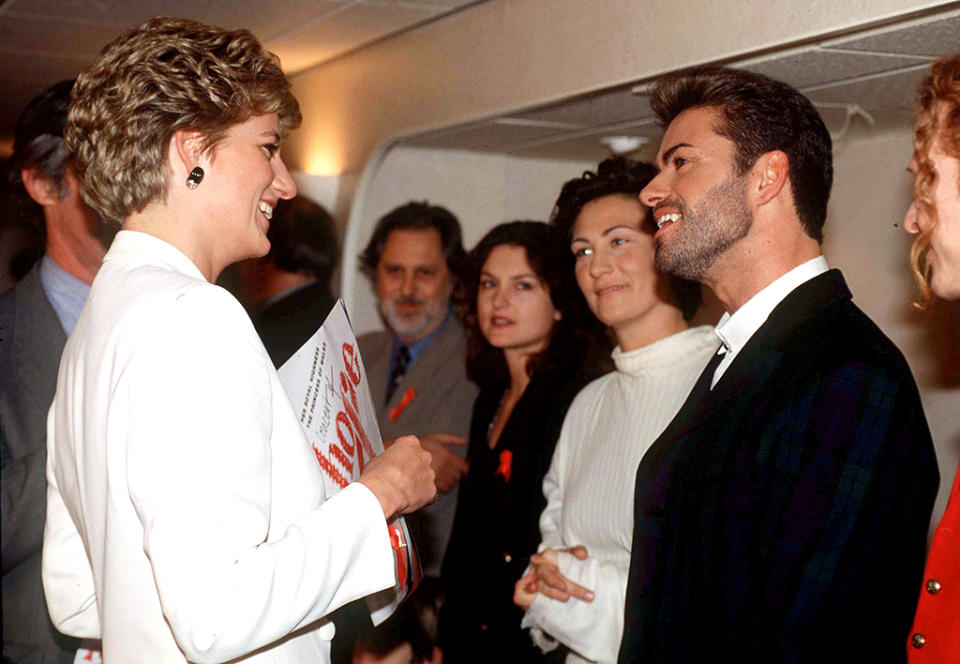 <p>In a 1997 interview just after Diana’s death, the singer talked about how much he was “blubbering” at her funeral. “I was so upset because I did really like Diana. I met her maybe a dozen times and I always had a laugh with her and I really admired her,” he said. “I thought she was so great not to be consumed by everything that had happened to her and to keep giving and giving. I thought she was a really great person — the Elvis of compassion.” He also said that he regretted having not been closer to her. After all, she was the only one who made him feel “<a rel="nofollow noopener" href="http://www.mirror.co.uk/3am/celebrity-news/george-michael-bawled-eyes-out-9519917" target="_blank" data-ylk="slk:like an ordinary person;elm:context_link;itc:0;sec:content-canvas" class="link ">like an ordinary person</a>.” (Photo: TIM GRAHAM/Getty Images) </p>